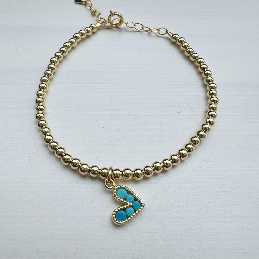 Colored Heart Charm Bracelet