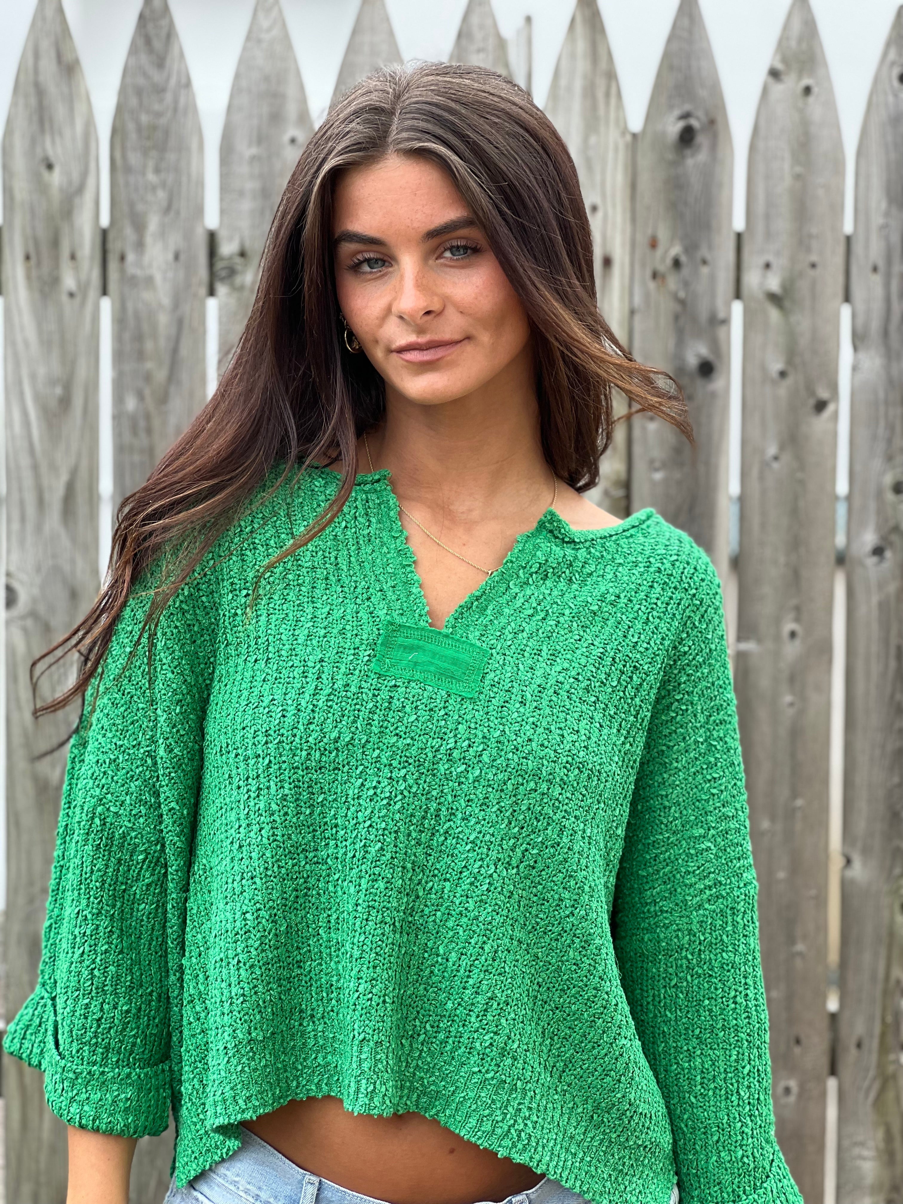 Cropped Sleeve Sweater