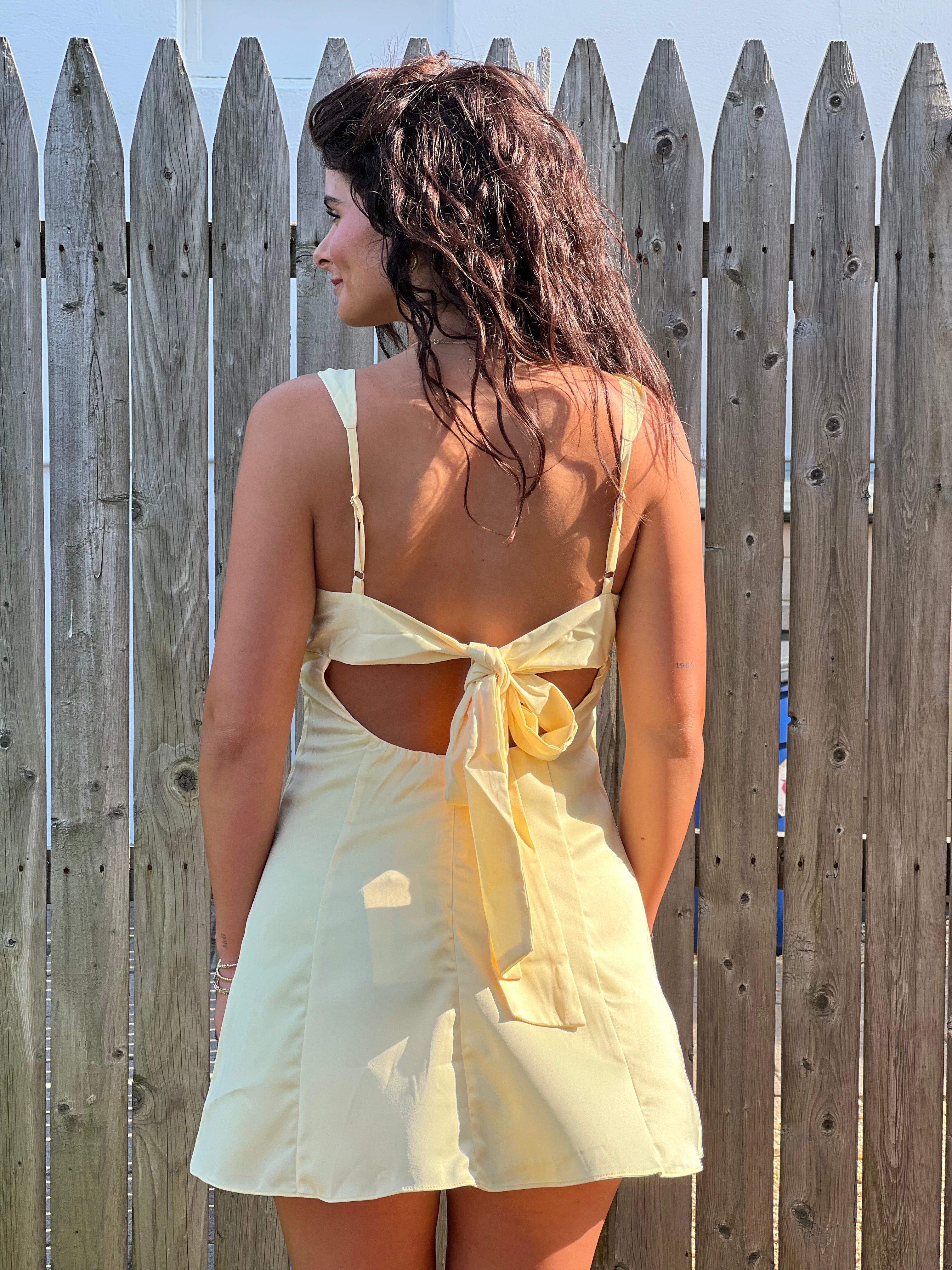 Satin Tie Back Dress