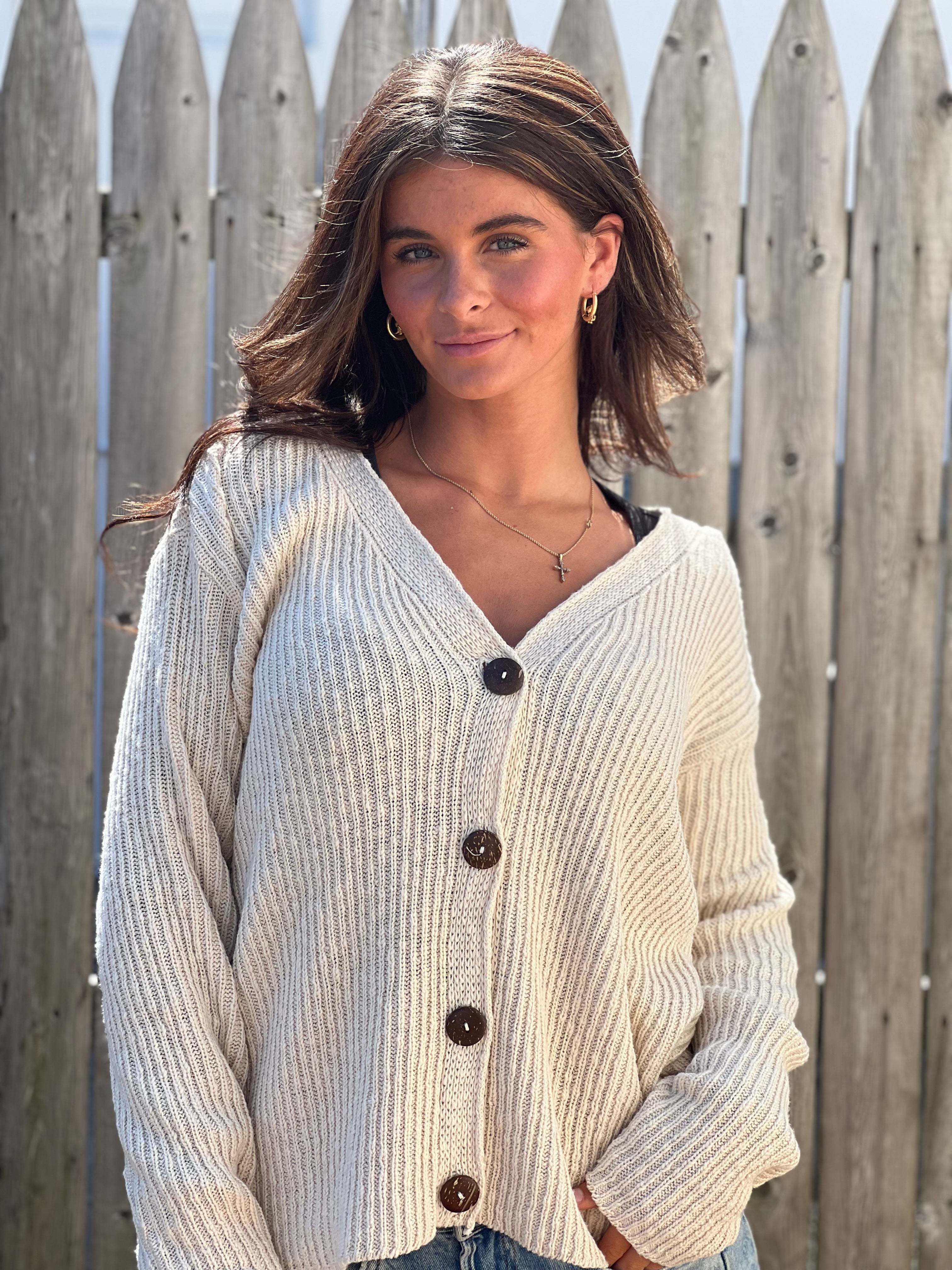 Rib Button Cardigan