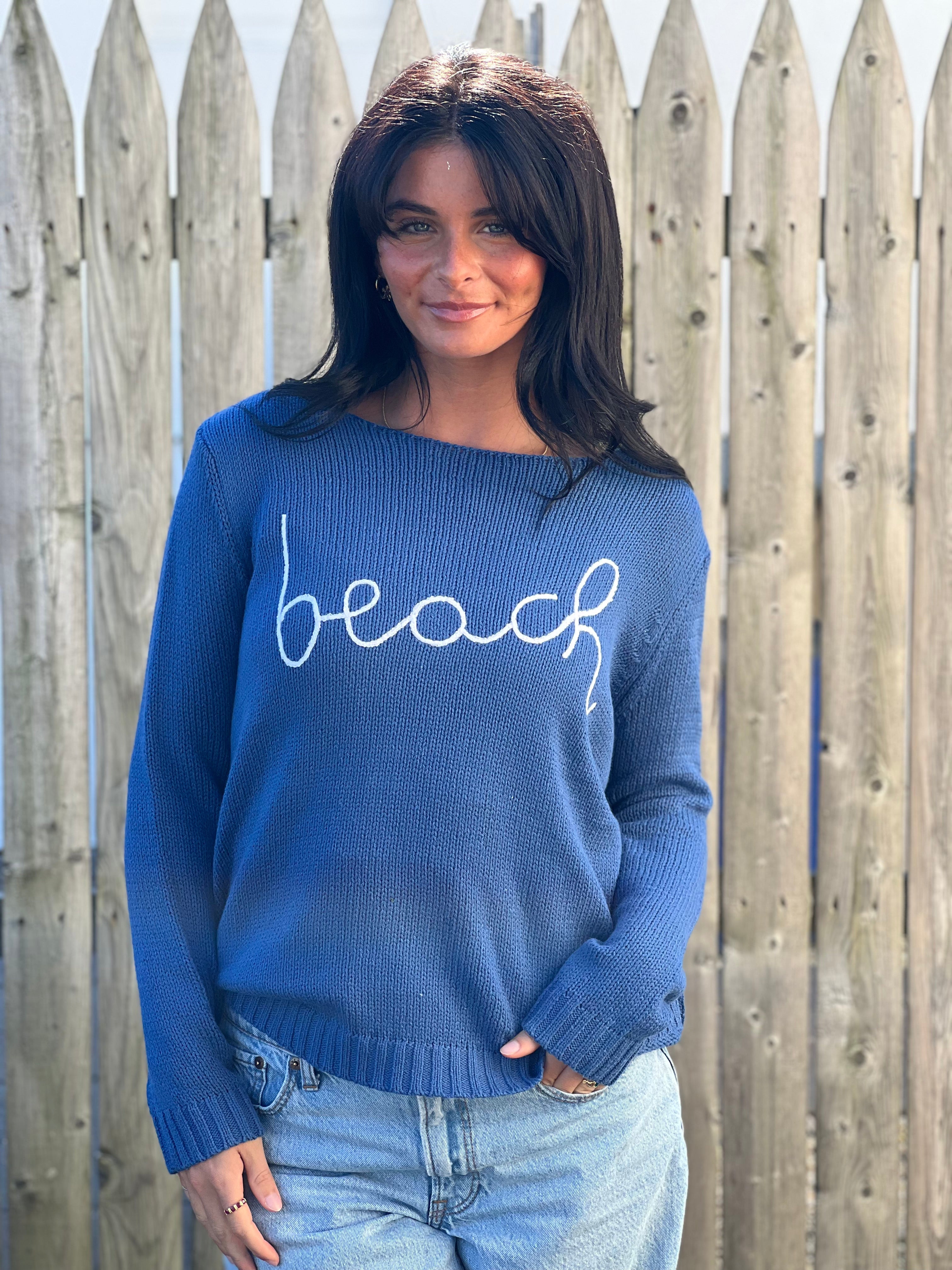 Beach Script Sweater