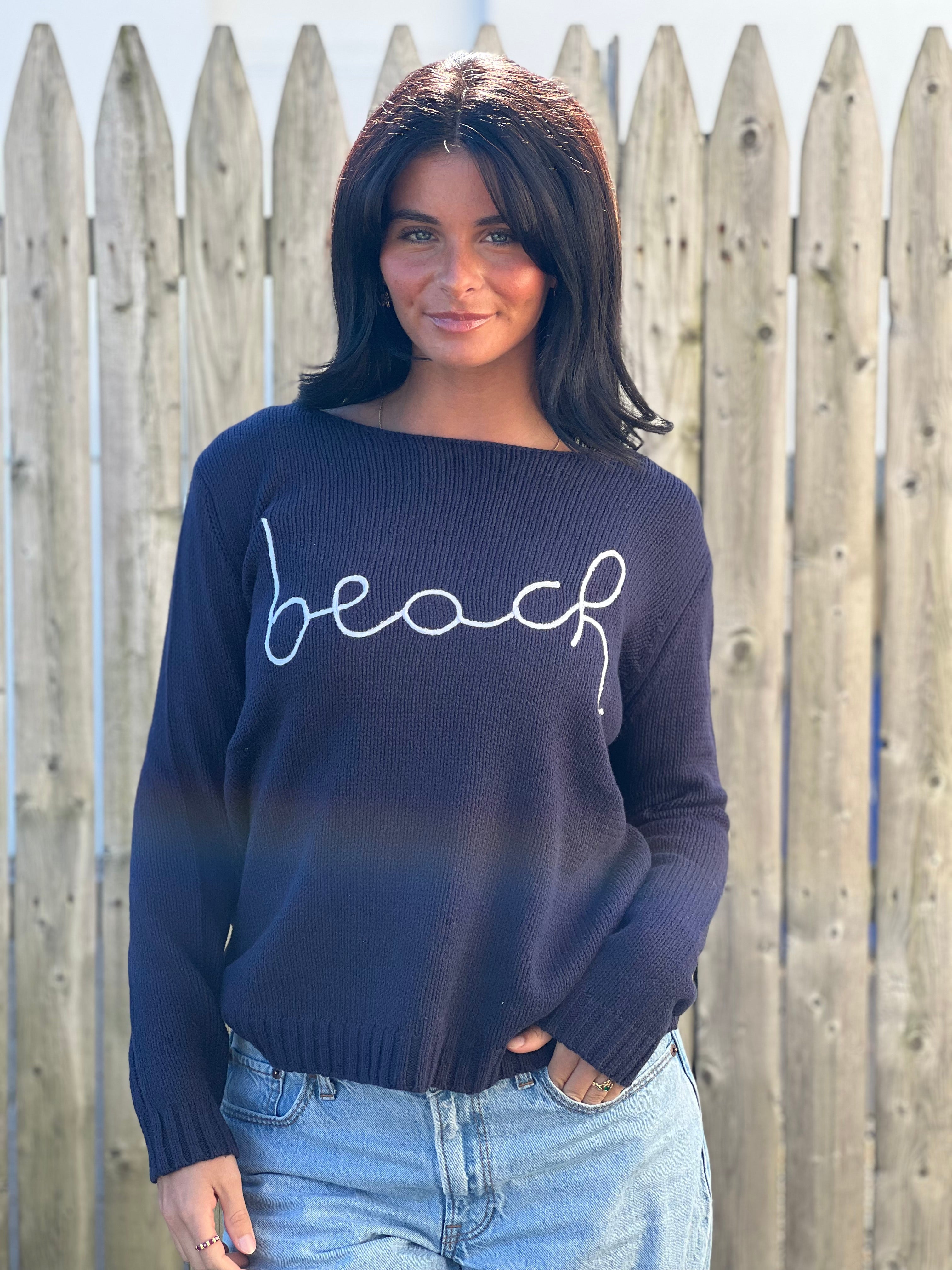 Beach Script Sweater