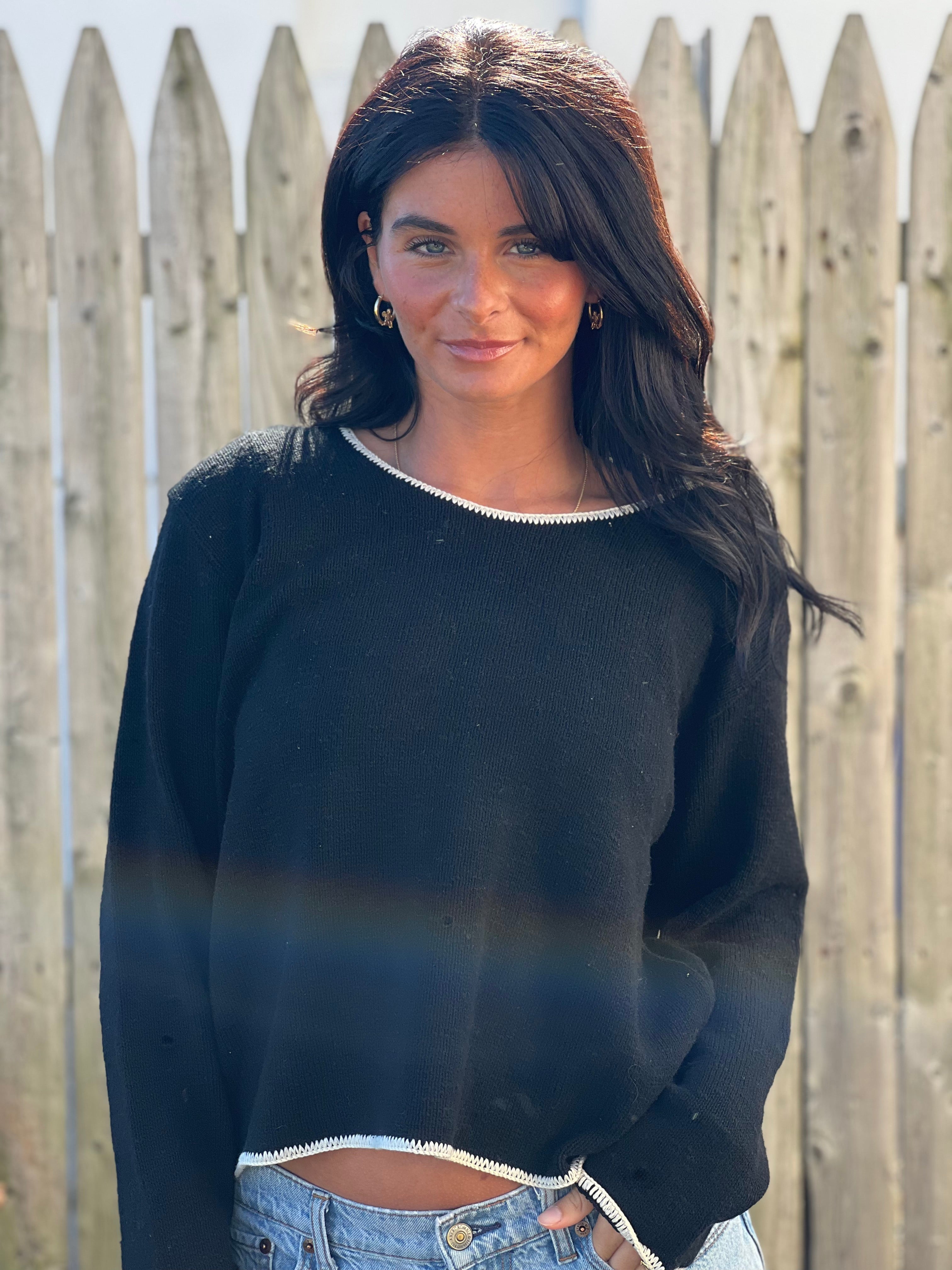 Contrast Stitch Sweater