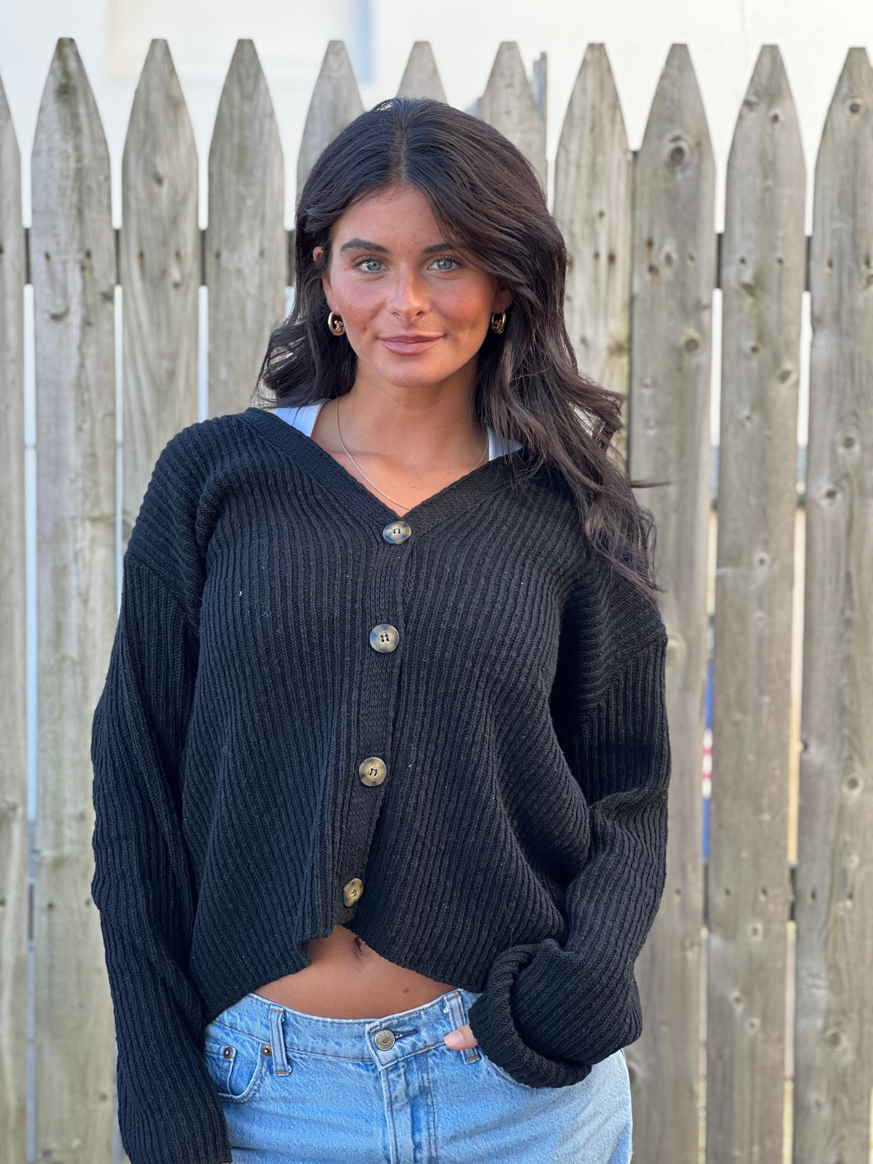 Rib Button Cardigan