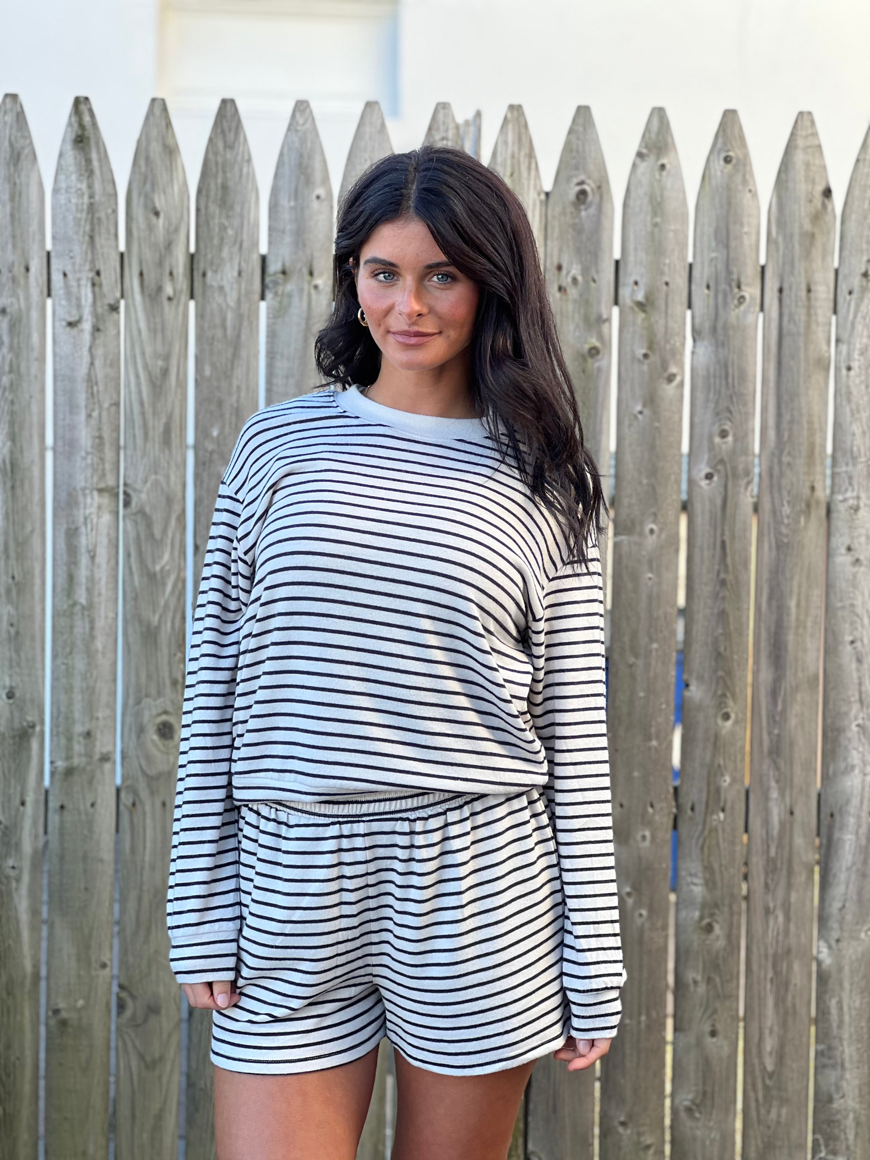 Luxe Knit Stripe Shorts