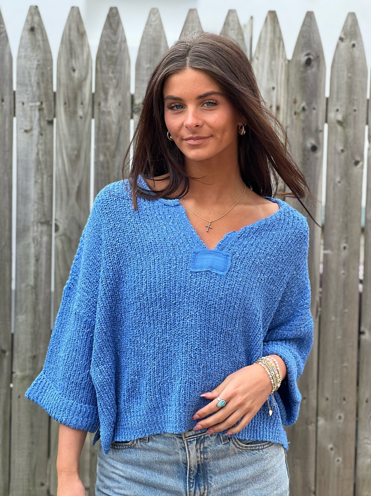 Cropped Sleeve Sweater