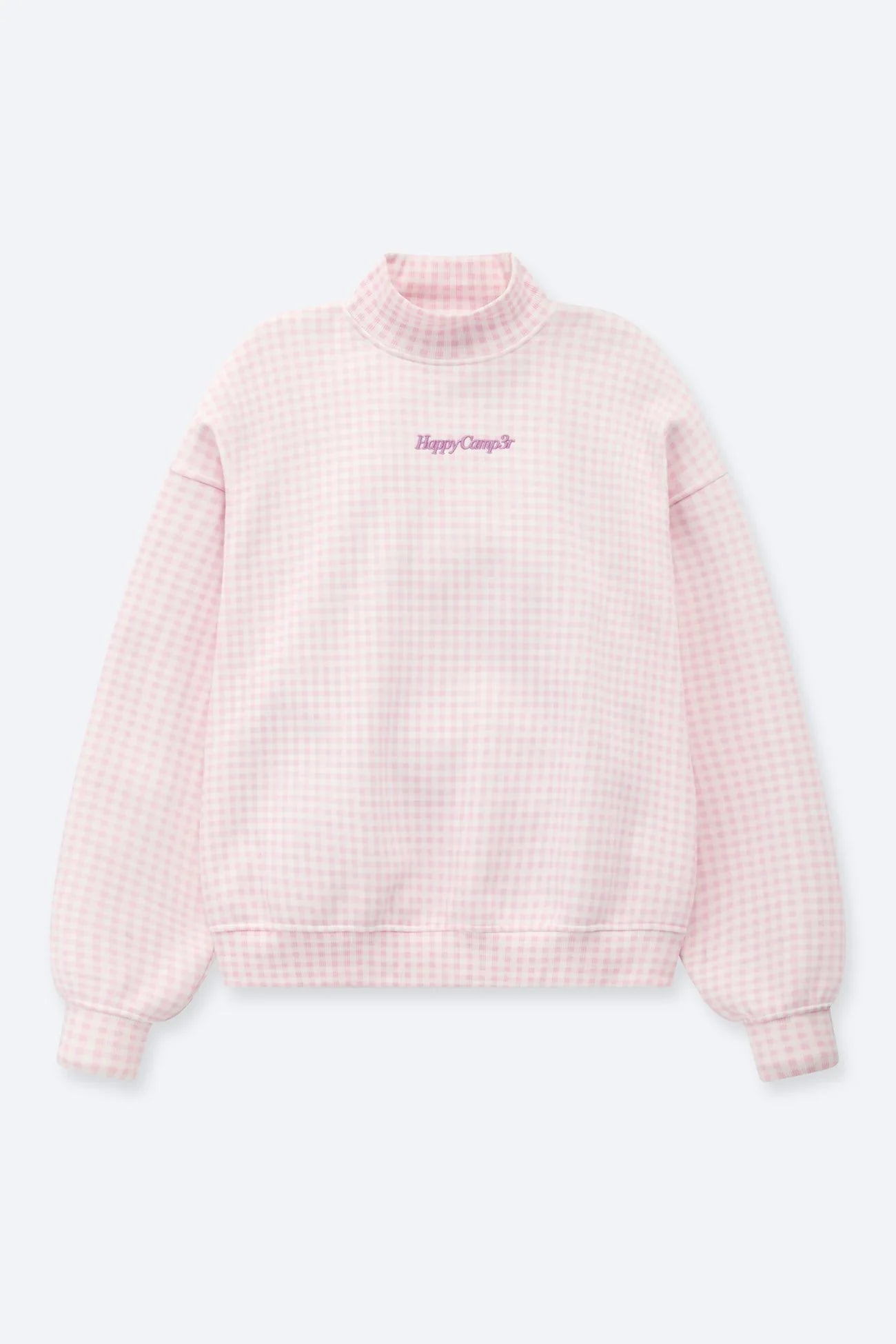 Happy Camp3r Mockneck Gingham Sweatshirt